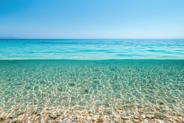 Fototapeta premium beach is clear and calm, with shallow water at the edge of the sea level