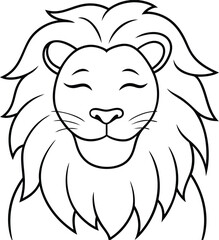 Fun Lion Illustration for Kids Coloring Page Activity
