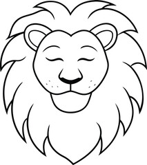 Free Illustration of a Cute Lion for Kids Coloring Page
