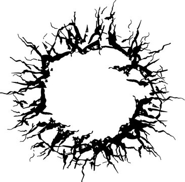 recommend clip art: Wall cracks front view, earthquake cracking holes, surface and crushed texture. Isolated damage fissure effect after disaster on the white background.