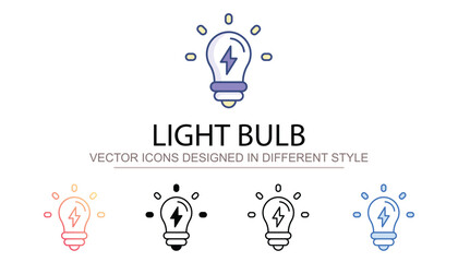Light Bulb icon design with white background stock illustration