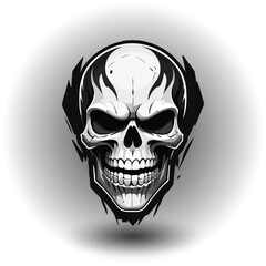 Fototapeta premium Skull in vintage stole Human skull in studio vector Ai generator