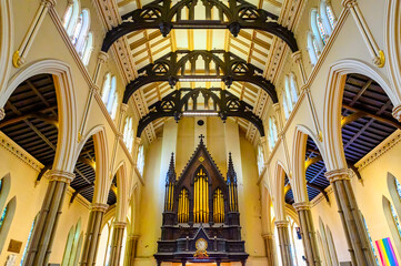 Interior architecture in Cathedral Church of St. James, Toronto, Canada