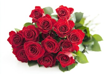 Obraz premium bouquet of red roses on a white background