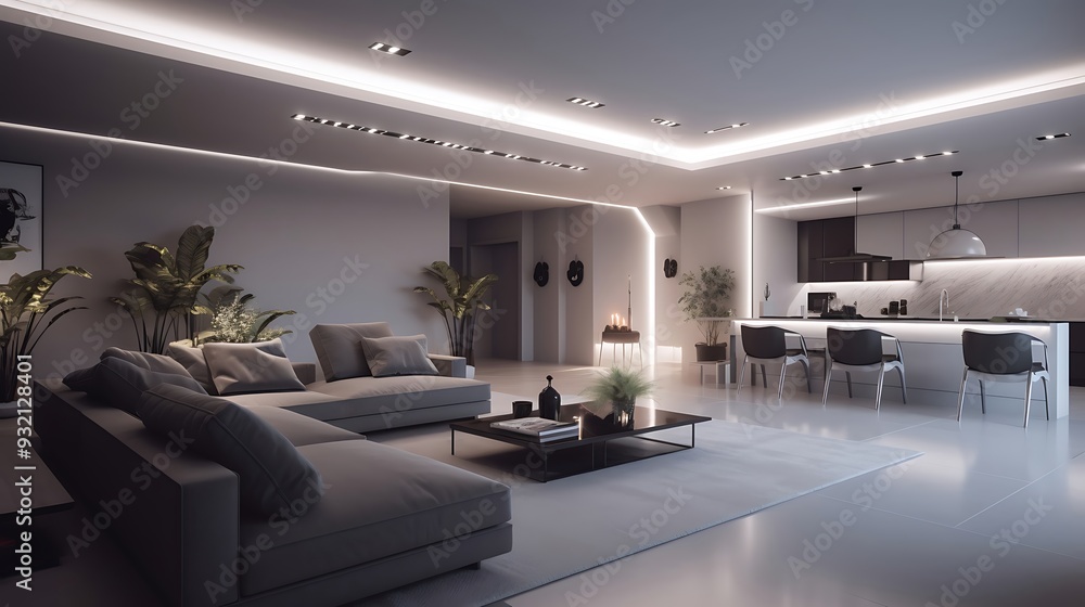 Poster a high-tech smart home with seamless integration of advanced technologies