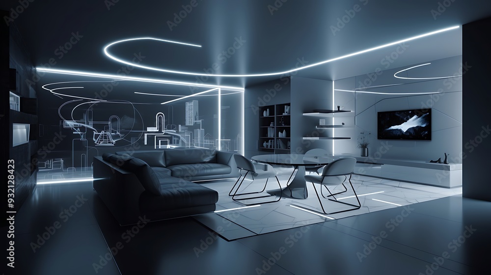 Aufkleber a high-tech smart home with seamless integration of advanced technologies