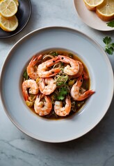 healthy seafood fried or cooked Shrimps