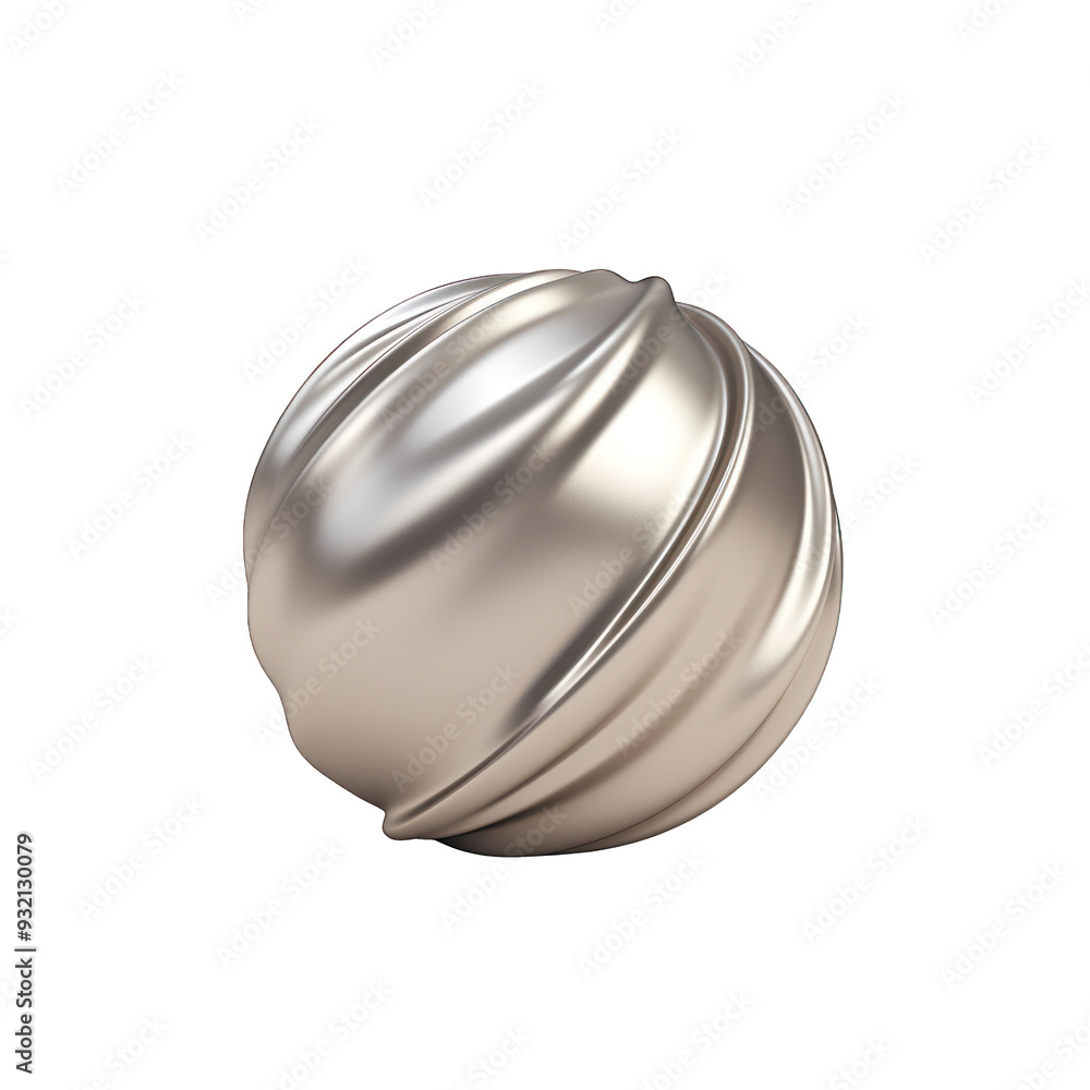 Poster a shiny metallic sphere with elegant grooves, perfect for design and art applications. transparent b
