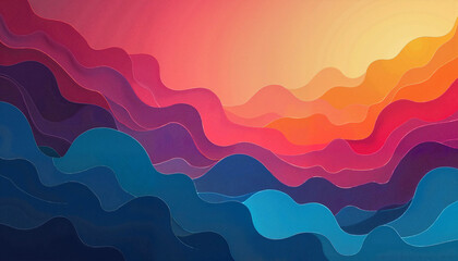 Fototapeta premium Abstract Waves in Vibrant Colors Representing Fluid Motion and Energy