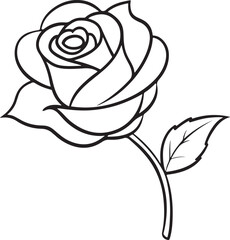 Rose Silhouette Vector Art Illustration
