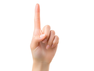 a hand pointing up with index finger