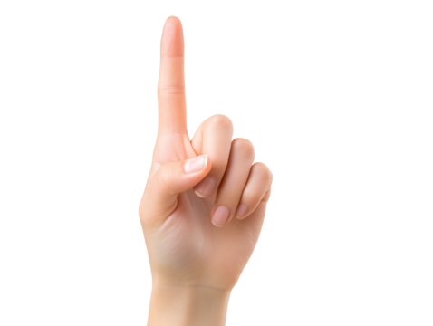 a hand pointing up with index finger