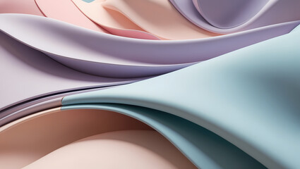 Fototapeta premium Fluid Dreamscape: Soft Gradients and Flowing Shapes, Generative AI