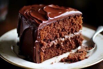 Close-Up of a Delicious Chocolate Cake Slice