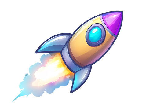 recommend clip art: a cartoon rocket in the sky