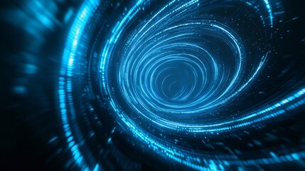 Obraz premium Abstract Blue Light Spiral in Dark Space