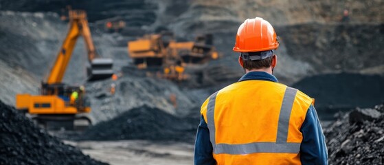 Mining safety procedures highlighting well-trained personnel using safety equipment proper signage and hazard identification in an active site