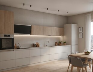 A kitchen with a white countertop and cabinets, a sink, and a microwave