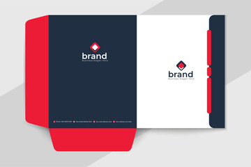 Red color presentation folder design