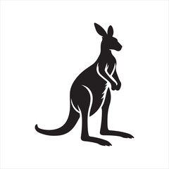 Kangaroo silhouette vector art illustration