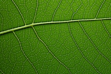 Obraz premium Close Up of Green Leaf Veins - Nature's Intricate Design