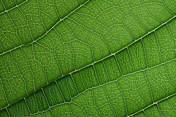 Green Leaf Texture: Close-Up Macro Photography