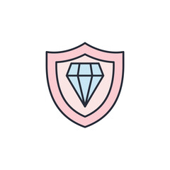 Jewelery Insurance icon vector illustration. Jewelery Insurance symbol isolated on white background