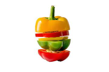 a bell pepper stacked on top of each other