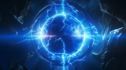 Blue Energy Sphere: Abstract Science Fiction Artwork