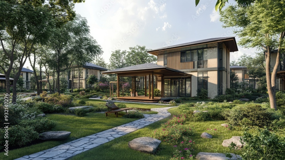 Poster 3d rendering of architectural design