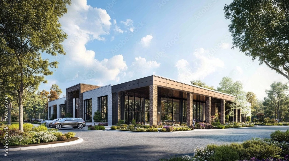 Poster 3d rendering of architectural design