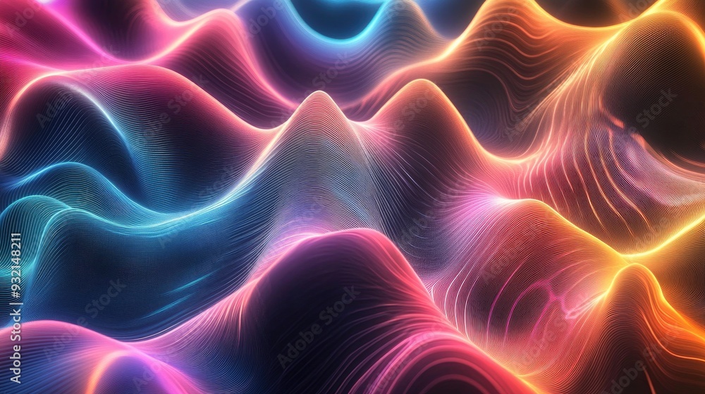 Aufkleber abstract background with a wavy computer generated design