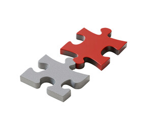 Obraz premium a red and grey puzzle pieces