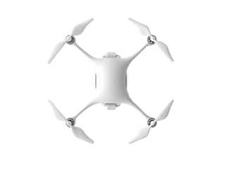 a drone with propellers on a white background