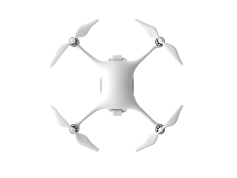 a drone with propellers on a white background