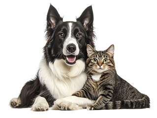 a dog and cat lying together © Roxana