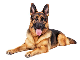 a dog lying down with its tongue out