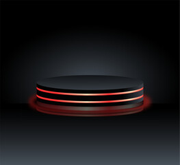 red and black podium