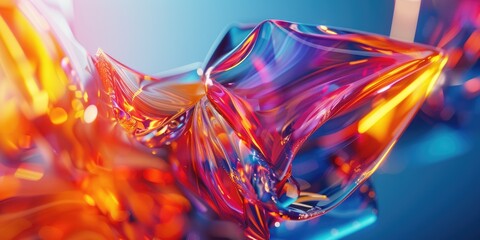 Fototapeta premium A dynamic abstract art design with colorful shapes and vivid lines, creating a sense of motion and energy on a surreal background.