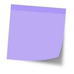Purple blank sticky post note violet paper with shadow isolated from white background high resolution png © Newhappyworkk
