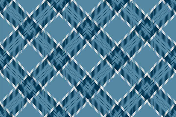 Fototapeta premium Tone textile fabric texture, scotland pattern check vector. Packaging plaid tartan seamless background in cyan and white colors.