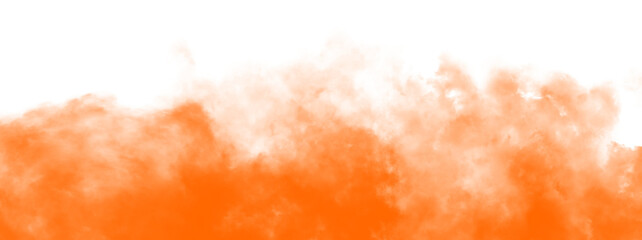 Vector realistic smoke cloud or Orange color fog, Vector realistic illustration of dark steam, smoky mist from fire, explosion, realistic smoke on transparent background, dry ice effect, png. © Sumedha