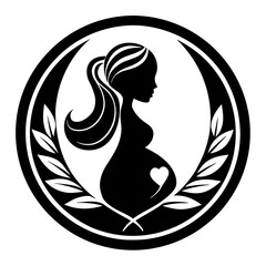Pregnant woman silhouette vector for logo