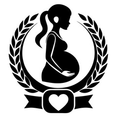 Pregnant woman silhouette vector for logo