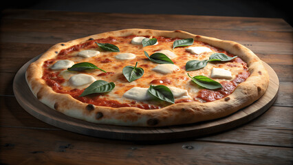 classic and different flavors of delicious italian perfectly baked pizza isolated on dark background