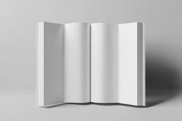 Funeral Booklet. White Blank Portrait Booklet Template Divided Into Two Parts on Isolated Background