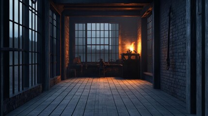 Haunted blacksmith shop in a ghost town, 3D illustration