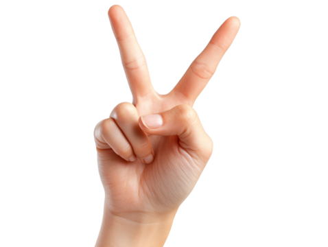 a hand making a peace sign