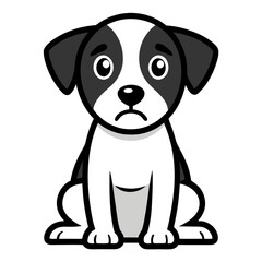 Dog crying art vector illustration