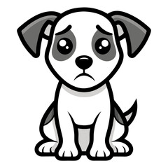 Dog crying art vector illustration